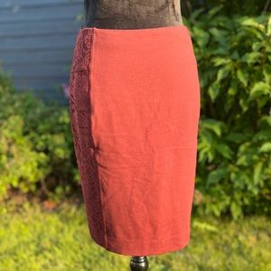 Lysse maroon lace panel pencil skirt stitch fix size medium